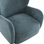 Velvet Upholstered Wingback Club Chair with Wood Legs