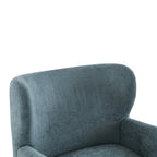 Velvet Upholstered Wingback Club Chair with Wood Legs