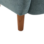 Velvet Upholstered Wingback Club Chair with Wood Legs