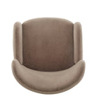 Velvet Upholstered Wingback Club Chair with Wood Legs