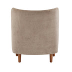 Velvet Upholstered Wingback Club Chair with Wood Legs