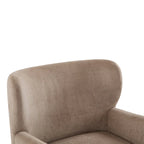 Velvet Upholstered Wingback Club Chair with Wood Legs