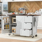 Isola da cucina con rotelle, piano ribaltabile e spazio contenitore