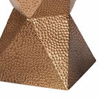 Bronze Textured Metal Side Table with Hourglass Base
