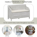 Entryway Storage Bench with Removable Cushion