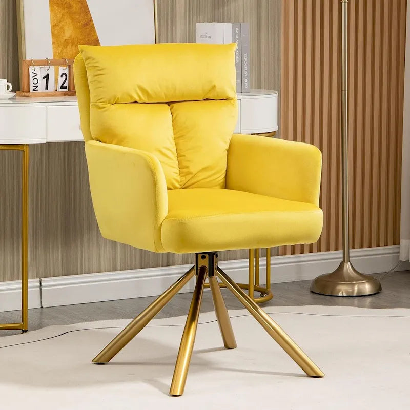 Velvet Upholstered Swivel Accent Chair