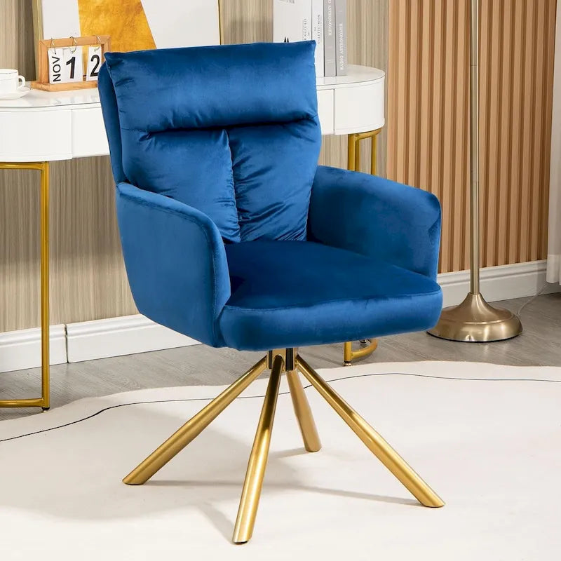 Velvet Upholstered Swivel Accent Chair