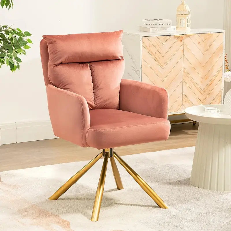 Velvet Upholstered Swivel Accent Chair