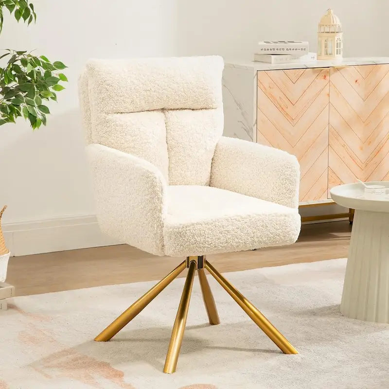 Velvet Upholstered Swivel Accent Chair