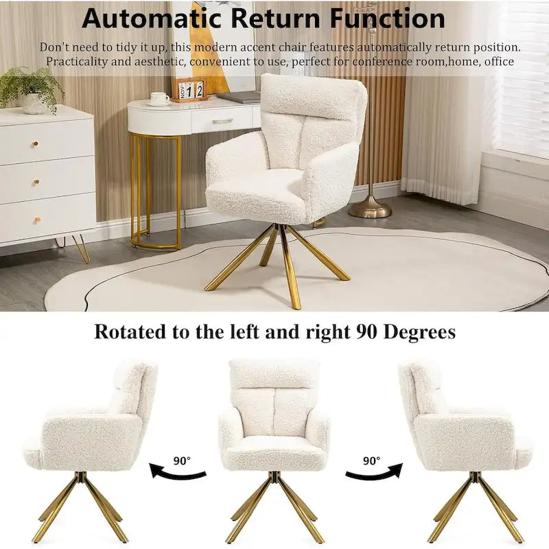 Velvet Upholstered Swivel Accent Chair