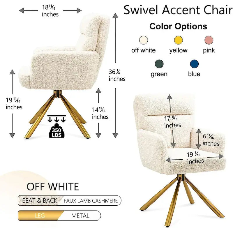 Velvet Upholstered Swivel Accent Chair