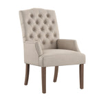 Tufted Upholstered Dining Arm Chair