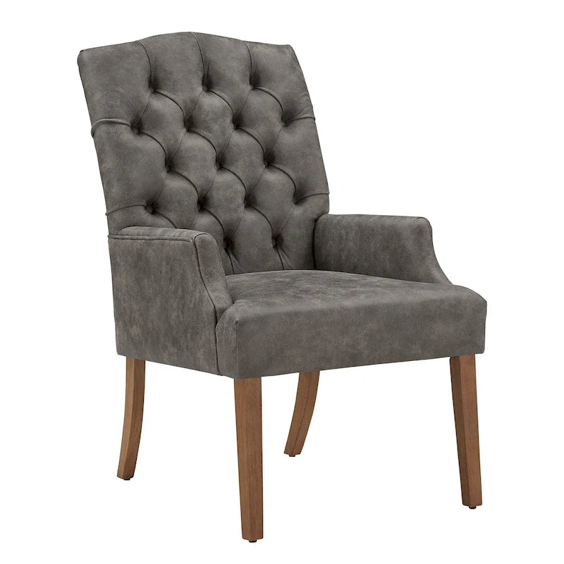 Tufted Upholstered Dining Arm Chair
