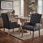 Tufted Upholstered Dining Arm Chair