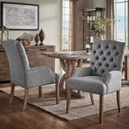 Tufted Upholstered Dining Arm Chair