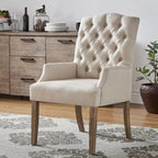 Tufted Upholstered Dining Arm Chair