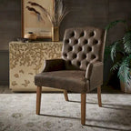Tufted Upholstered Dining Arm Chair