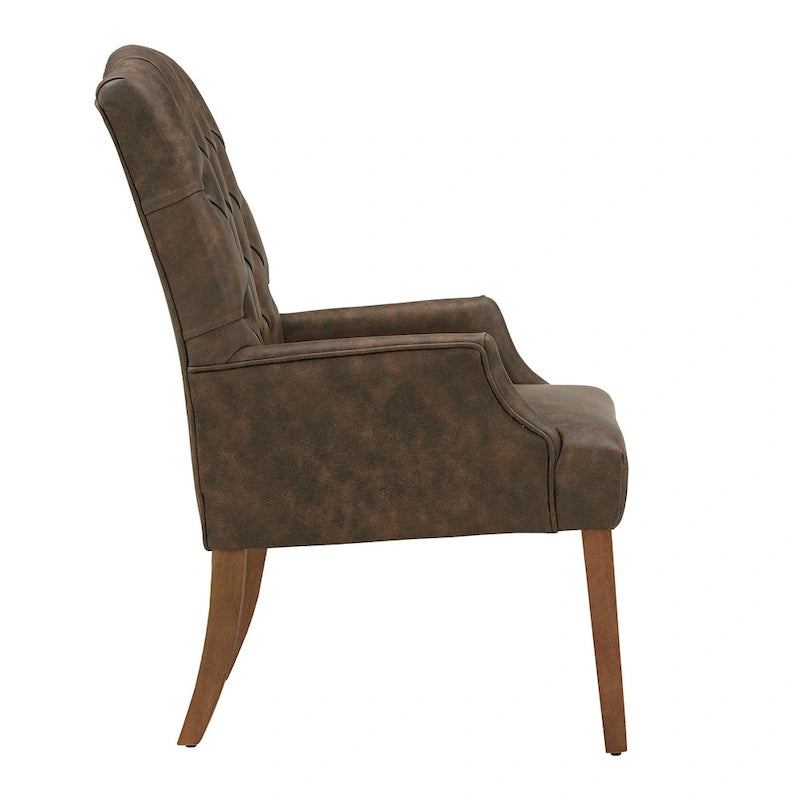 Tufted Upholstered Dining Arm Chair