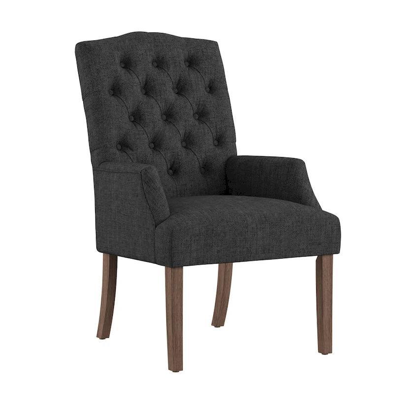 Tufted Upholstered Dining Arm Chair