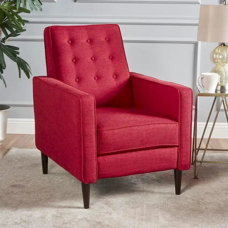Gepolsterter Relaxsessel im Mid-Century-Stil mit Knopfheftung