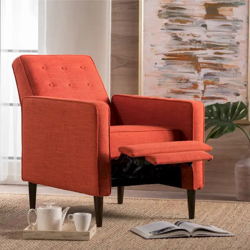 Gepolsterter Relaxsessel im Mid-Century-Stil mit Knopfheftung