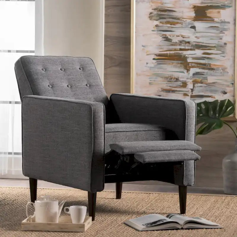 Gepolsterter Relaxsessel im Mid-Century-Stil mit Knopfheftung