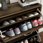 Meuble à chaussures à deux tiroirs avec rangement escamotable