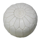 Handmade Contemporary Handmade Imported Genuine-leather Ottoman Pouf (Morocco)