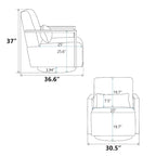 Boucle Upholstered Swivel Armchair with Pillow