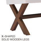 Gestoffeerde bank van 35 inch met houten poten in X-vorm