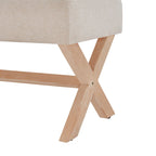 Gestoffeerde bank van 35 inch met houten poten in X-vorm