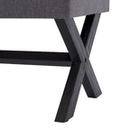 Gestoffeerde bank van 35 inch met houten poten in X-vorm