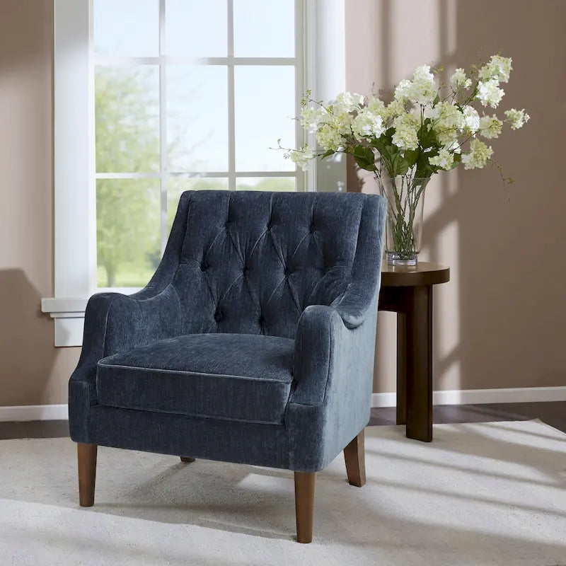 Button-Tufted Upholstered Accent Chair