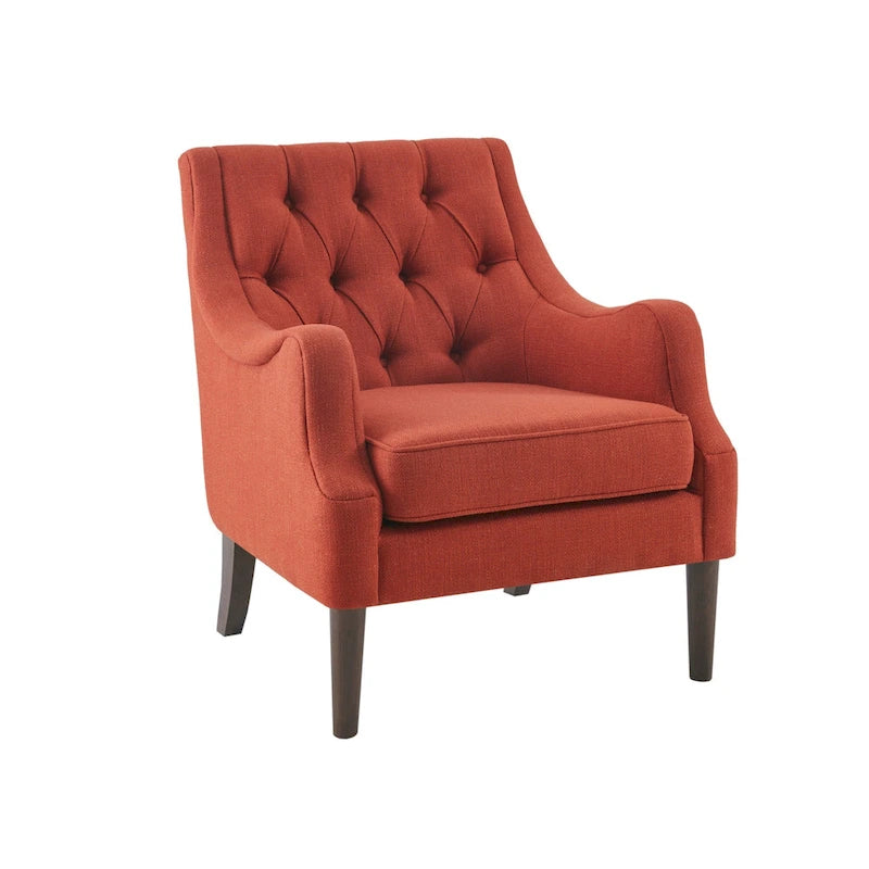 Button-Tufted Upholstered Accent Chair