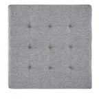 38-Inch Square Upholstered Ottoman Coffee Table with Lower Shelf