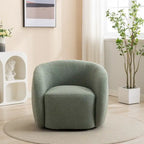 Upholstered Barrel Accent Chair with 360-Degree Swivel