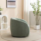 Upholstered Barrel Accent Chair with 360-Degree Swivel