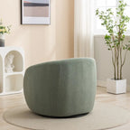 Upholstered Barrel Accent Chair with 360-Degree Swivel