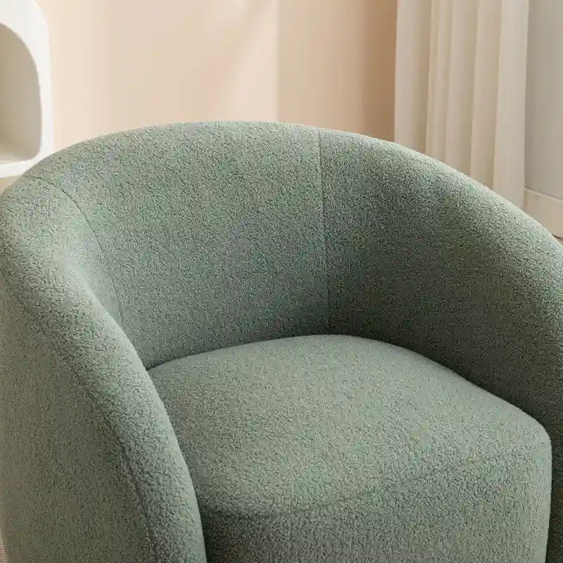 Upholstered Barrel Accent Chair with 360-Degree Swivel