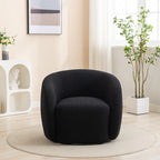 Upholstered Barrel Accent Chair with 360-Degree Swivel
