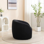 Upholstered Barrel Accent Chair with 360-Degree Swivel