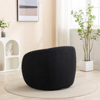 Upholstered Barrel Accent Chair with 360-Degree Swivel