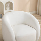 Upholstered Barrel Accent Chair with 360-Degree Swivel