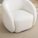 Upholstered Barrel Accent Chair with 360-Degree Swivel