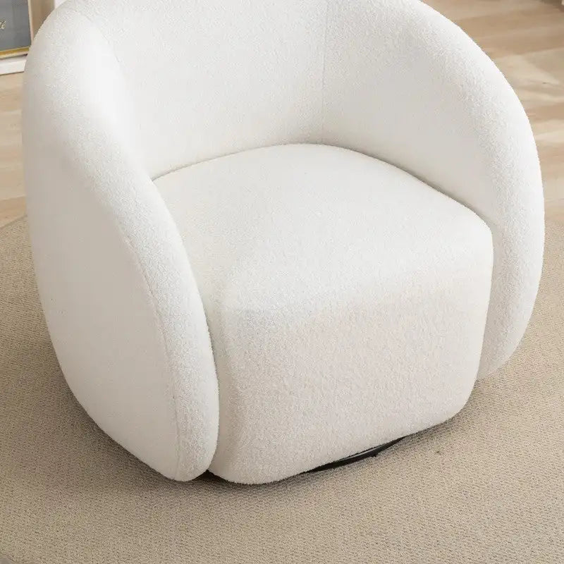 Upholstered Barrel Accent Chair with 360-Degree Swivel