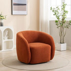 Upholstered Barrel Accent Chair with 360-Degree Swivel