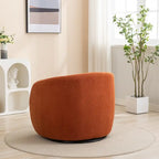 Upholstered Barrel Accent Chair with 360-Degree Swivel