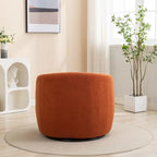 Upholstered Barrel Accent Chair with 360-Degree Swivel