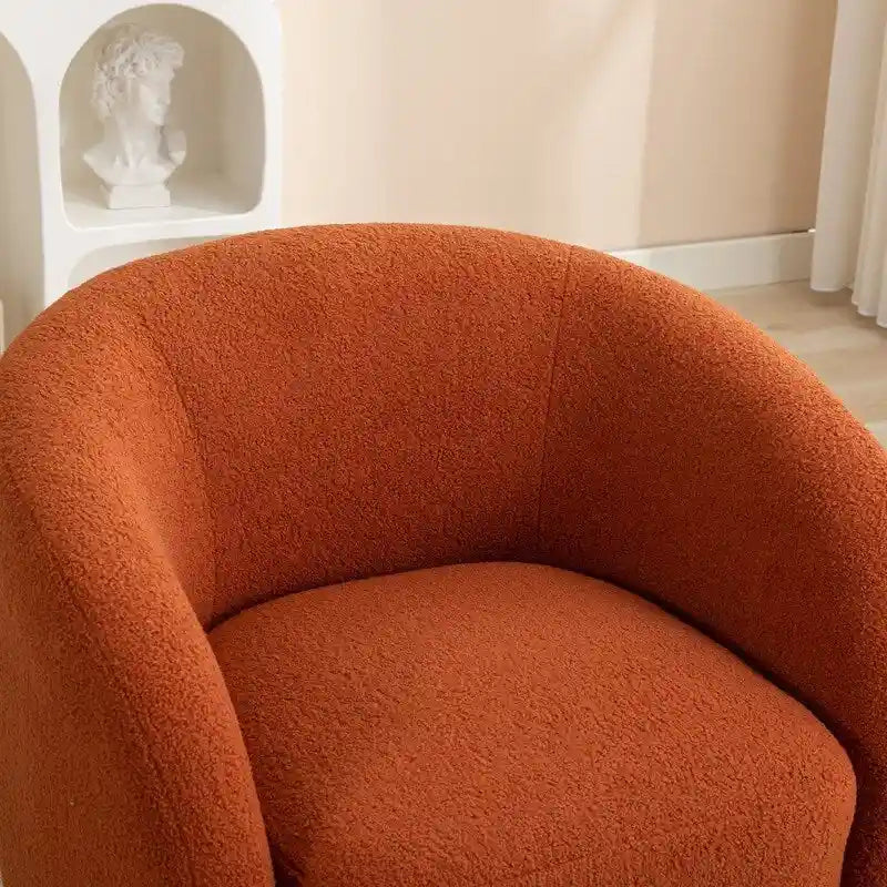 Upholstered Barrel Accent Chair with 360-Degree Swivel