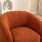 Upholstered Barrel Accent Chair with 360-Degree Swivel